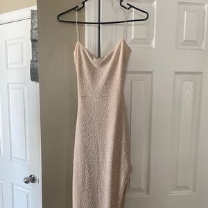 Windsor Cream Textured Prom Dress